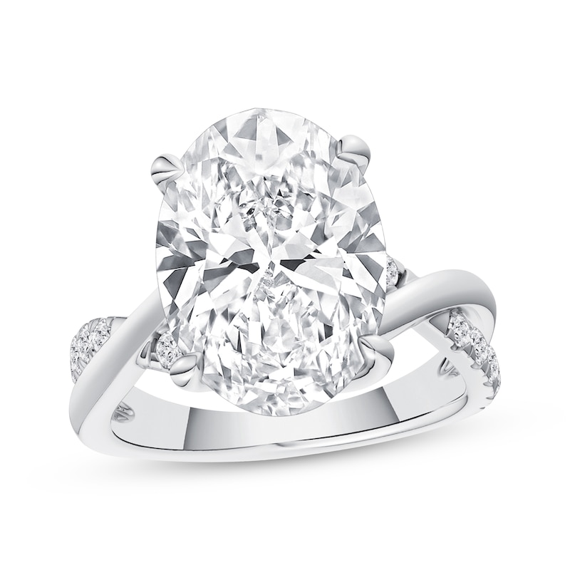 Main Image 1 of Now + Forever Lab-Grown Diamonds Oval-Cut Twist Engagement Ring 6-1/3 ct tw 14K White Gold