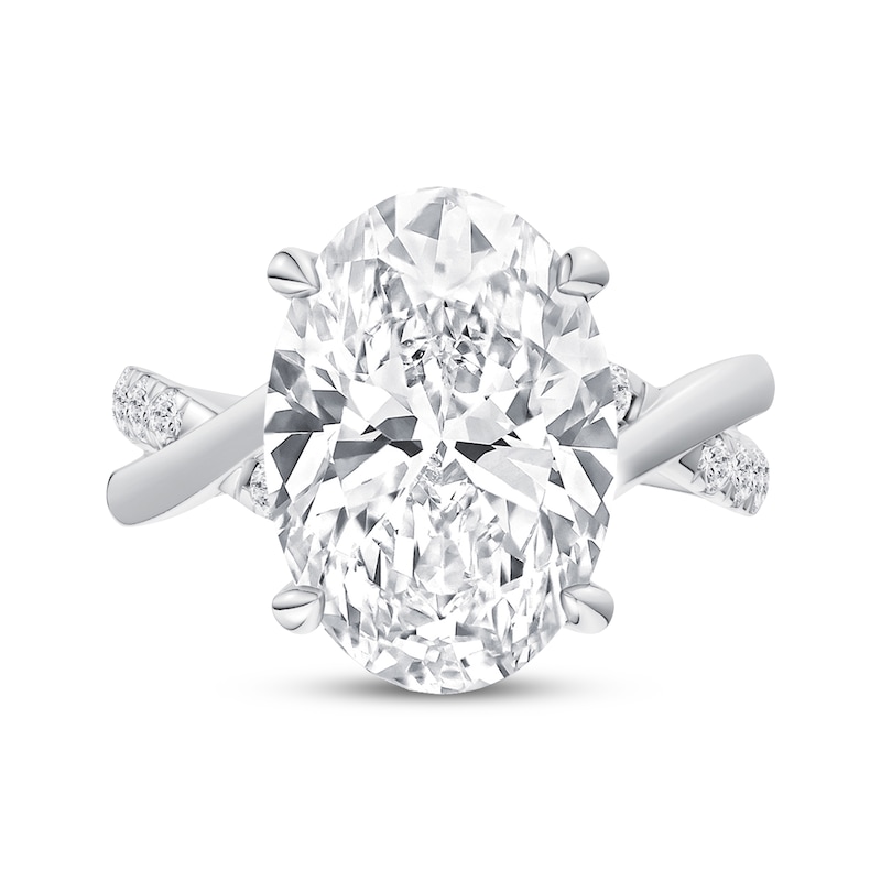 Main Image 4 of Now + Forever Lab-Grown Diamonds Oval-Cut Twist Engagement Ring 6-1/3 ct tw 14K White Gold