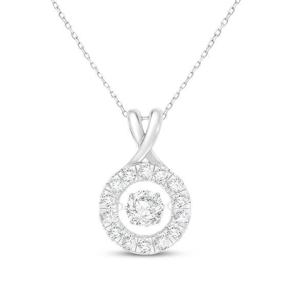 Unstoppable Love Lab-Grown Diamond Halo Necklace 1-1/4 ct tw Sterling Silver 18"