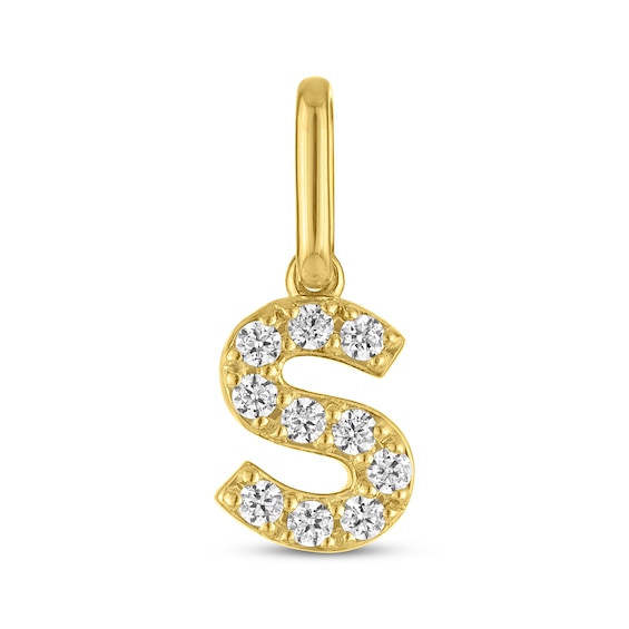 STUDIO BY KAY Lab-Grown Diamond Initial S Charm 1/10 ct tw 24K Yellow Gold Vermeil Sterling Silver
