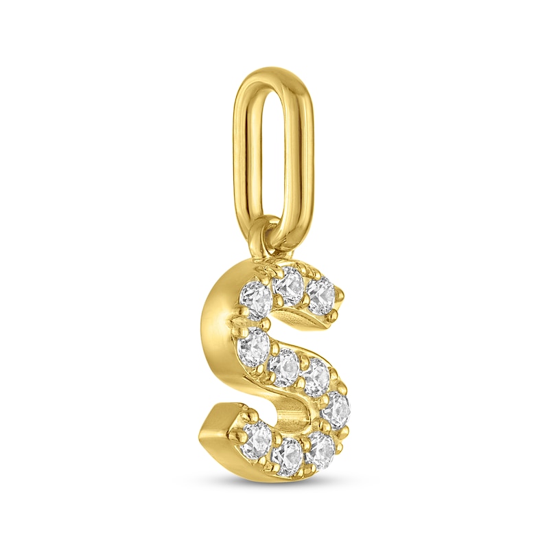 Main Image 2 of STUDIO BY KAY Lab-Grown Diamond Initial S Charm 1/10 ct tw 24K Yellow Gold Vermeil Sterling Silver