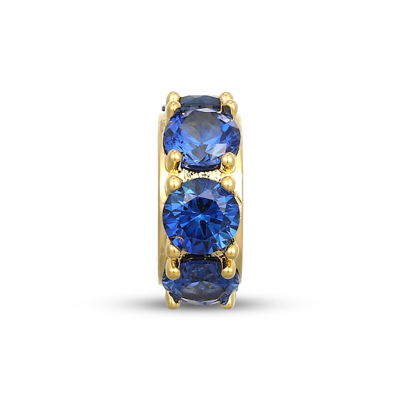STUDIO BY KAY Blue Lab-Created Sapphire Rondelle Charm 24K Yellow Gold Vermeil Sterling Silver