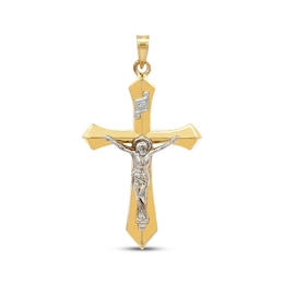 Flared Crucifix Necklace Charm 10K Yellow Gold