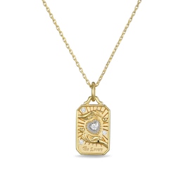 Rocksbox The Lovers Tarot Card Lab-Grown Diamond Necklace 1/20 ct tw 24K Yellow Gold Vermeil Sterling Silver 19"
