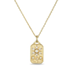 Rocksbox The Sun Tarot Card Lab-Grown Diamond Necklace 1/8 ct tw 24K Yellow Gold Vermeil Sterling Silver 19"