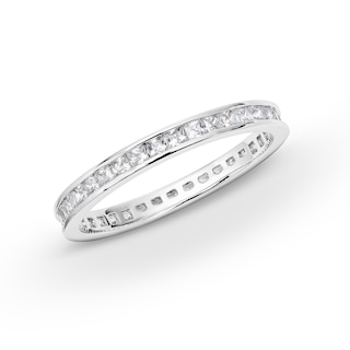 Rocksbox The Avery Princess-Cut Lab-Grown Diamond Eternity Band 7/8 ct tw Sterling Silver