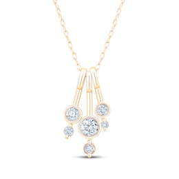 KAY Lab-Grown Diamonds Bezel Drop Necklace 1/2 ct tw 10K Yellow Gold 18"