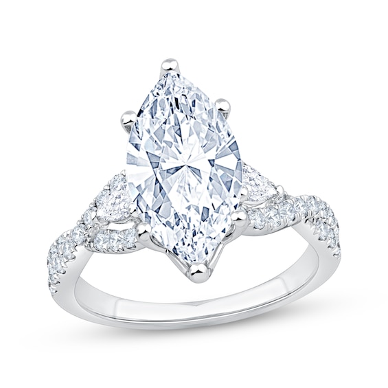 Now + Forever Lab-Grown Diamonds Certified Marquise-Cut Engagement Ring 3-1/2 ct tw 14K White Gold