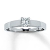 Diamond Solitaire Ring 1/4 carat Princess-Cut 14K White Gold