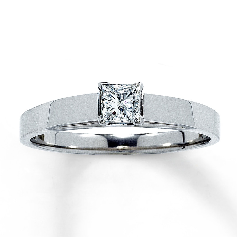 Main Image 1 of Now + Forever Diamond Solitaire Ring 1/4 carat Princess-Cut 14K White Gold (I/I2)