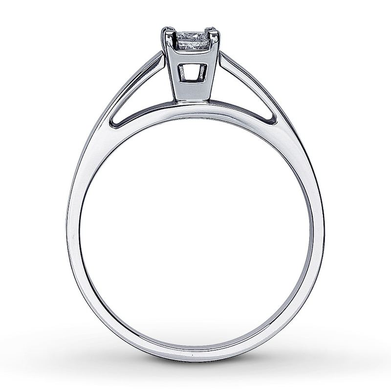 Diamond Solitaire Ring 1/4 carat Princess-Cut 14K White Gold (I/I2)