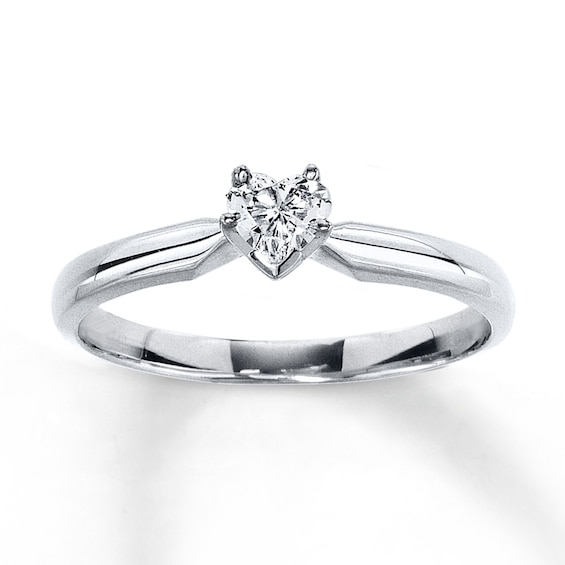 Now + Forever Diamond Solitaire Ring 1/4 carat Heart-shaped 14K White Gold (I/I2)