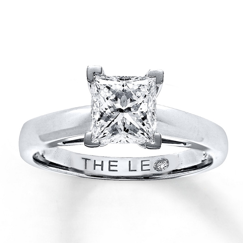 THE LEO Diamond Solitaire 1-1/2 ct Princess-cut 14K White Gold Ring
