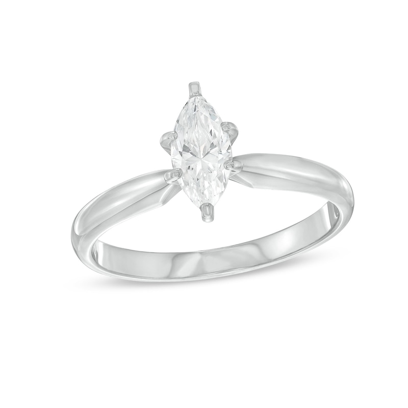 Main Image 1 of Now + Forever Diamond Solitaire Ring 1/2 carat Marquise 14K White Gold (I/I2)