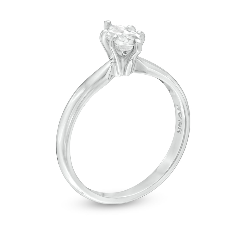 Diamond Solitaire Ring 1/2 carat Marquise 14K White Gold (I/I2)