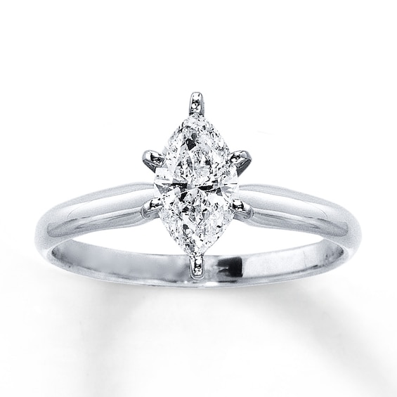 Now + Forever Diamond Solitaire Ring 3/4 carat Marquise 14K White Gold (I/I2)
