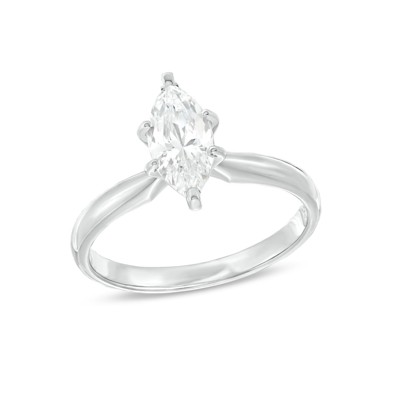 Main Image 1 of Now + Forever Diamond Solitaire Ring 1 carat Marquise 14K White Gold (I/I2)