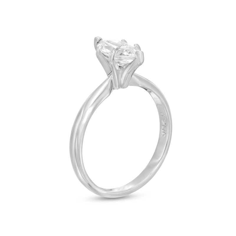 Diamond Solitaire Ring 1 carat Marquise 14K White Gold (I/I2)