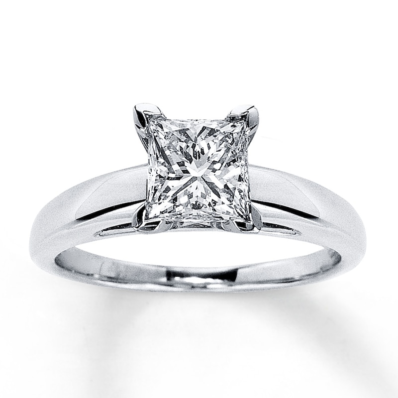 2Ct Princess Cut Diamond 14K Solid White Gold Wedding Band Engagement Ring