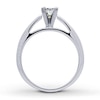 Thumbnail Image 1 of Certified Diamond Ring 1/2 carat Princess-cut 14K White Gold (I/I1)