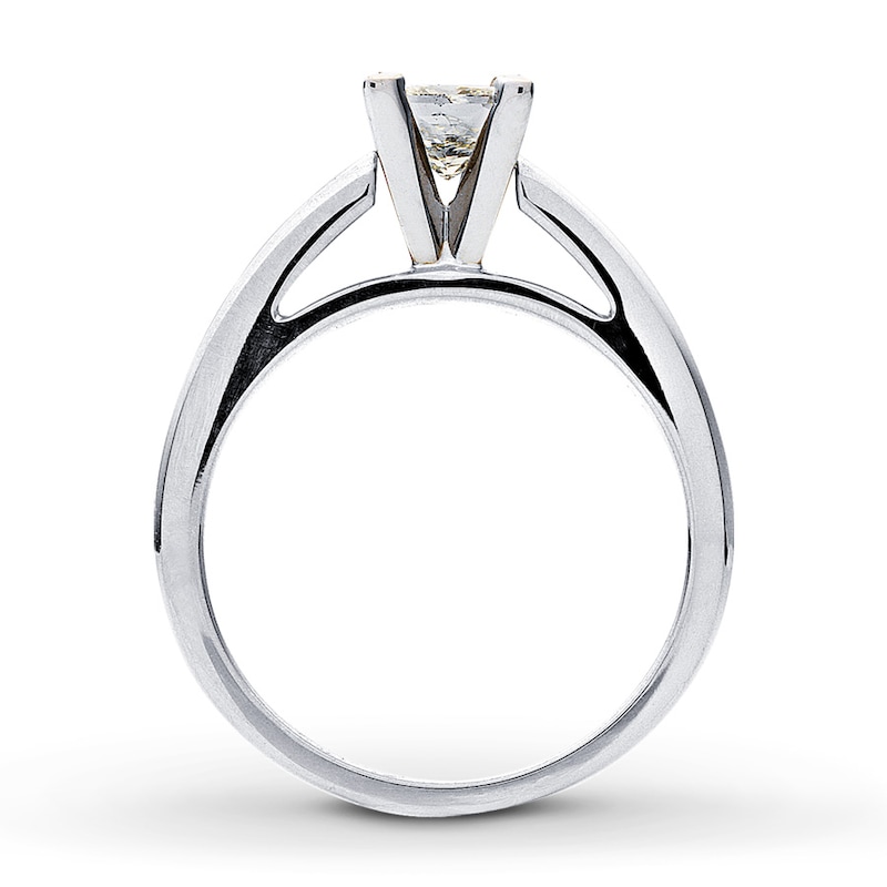 Certified Diamond Ring 3/4 carat Princess-cut 14K White Gold (I/I1)