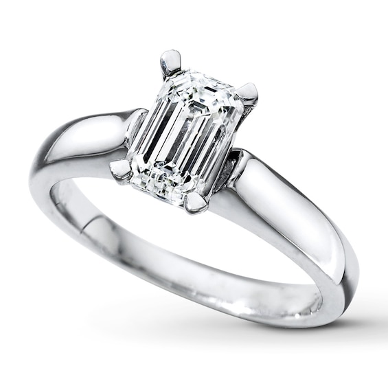Now + Forever Diamond Solitaire Ring 1 Carat Emerald-cut 14K White Gold (I/SI2)