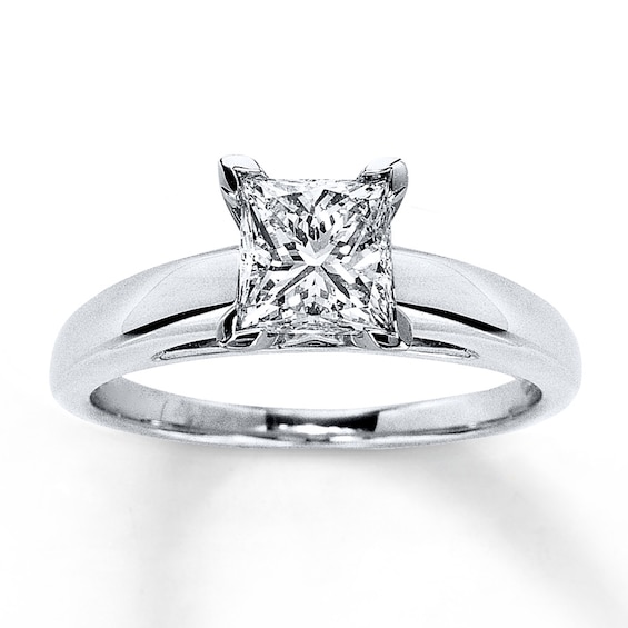 Now + Forever Certified Diamond Ring 1-1/4 carats Princess-cut 14K White Gold (I/I2)