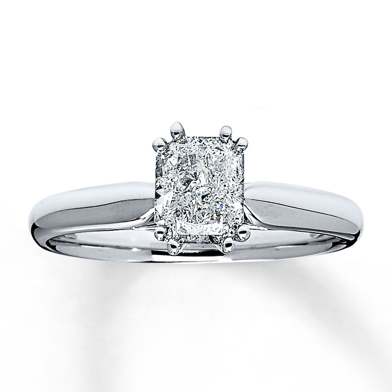 Diamond Solitaire Engagement Ring 1 ct tw Radiant-cut 14K White Gold (I/I2)