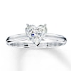 Thumbnail Image 0 of Diamond Solitaire Ring 1 carat Heart-shaped 14K White Gold (I/I2)