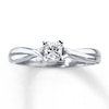 Thumbnail Image 1 of Now + Forever Diamond Solitaire Ring 3/8 Carat Princess-cut 14K White Gold (I/I2)