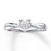 Solitaire Diamond Ring 3/8 ct tw Heart-cut 14K White Gold