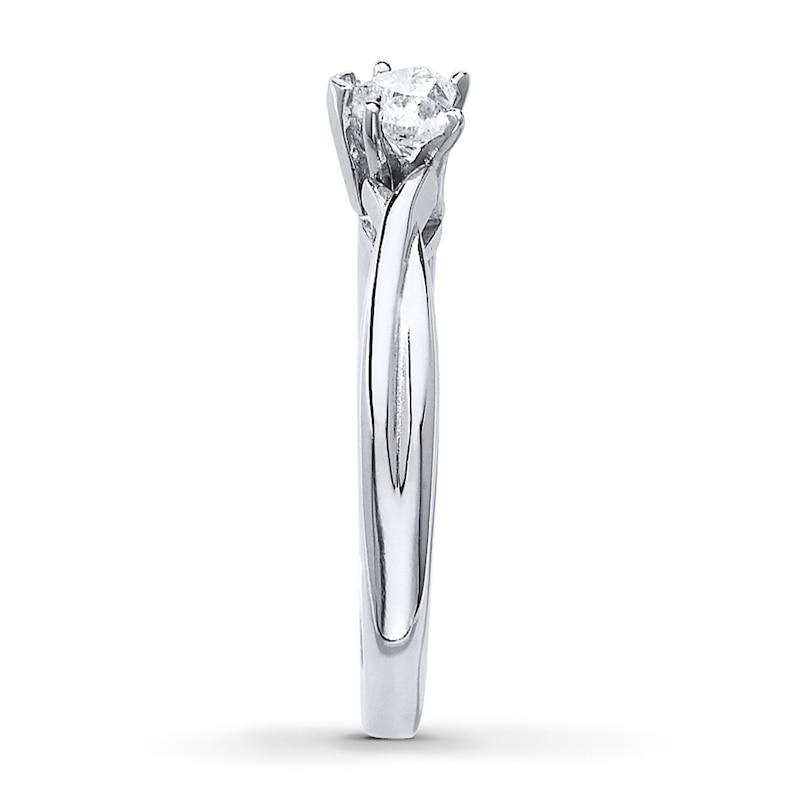 Solitaire Diamond Ring 3/8 ct tw Heart-cut 14K White Gold