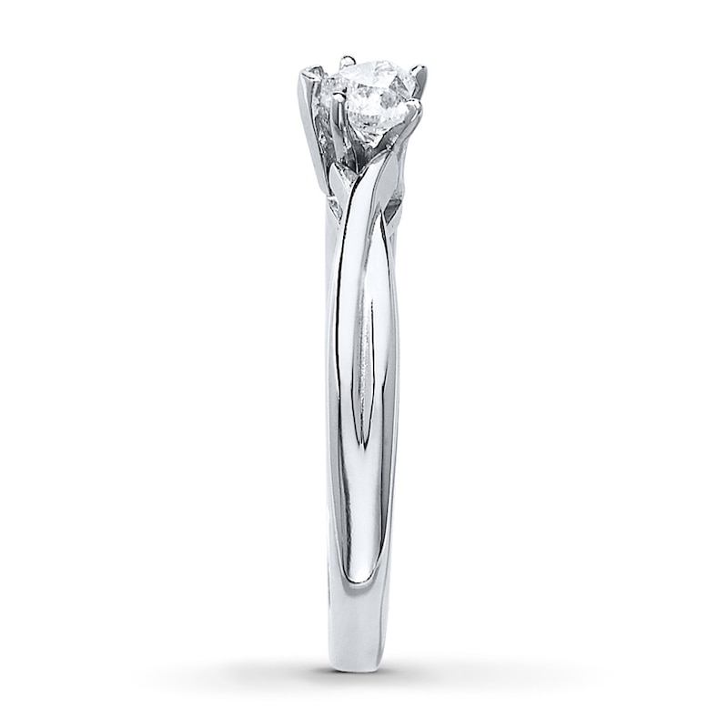 Main Image 3 of Solitaire Diamond Ring 3/8 ct tw Heart-cut 14K White Gold (I/I2)