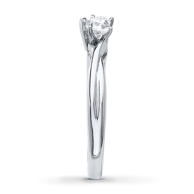 Solitaire Diamond Ring 3/8 ct tw Heart-cut 14K White Gold (I/I2)