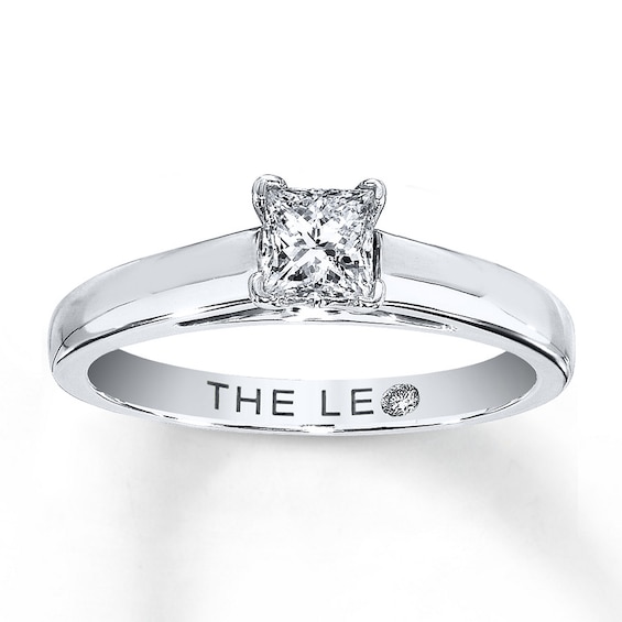 THE LEO Diamond Solitaire Ring 1/2 ct Princess-cut 14K White Gold