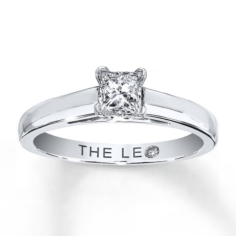 Main Image 1 of THE LEO Diamond Solitaire Ring 1/2 ct Princess-cut 14K White Gold