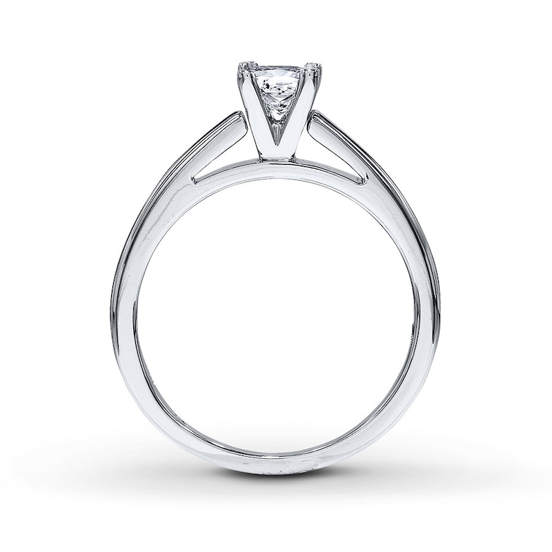 Main Image 2 of THE LEO Diamond Solitaire Ring 1/2 ct Princess-cut 14K White Gold