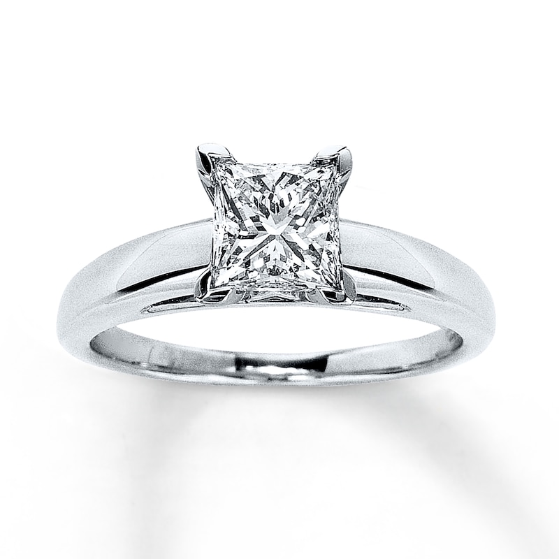 Diamond Solitaire Engagement Ring 1-1/5 ct tw Princess-cut 14K White Gold (I/I2)