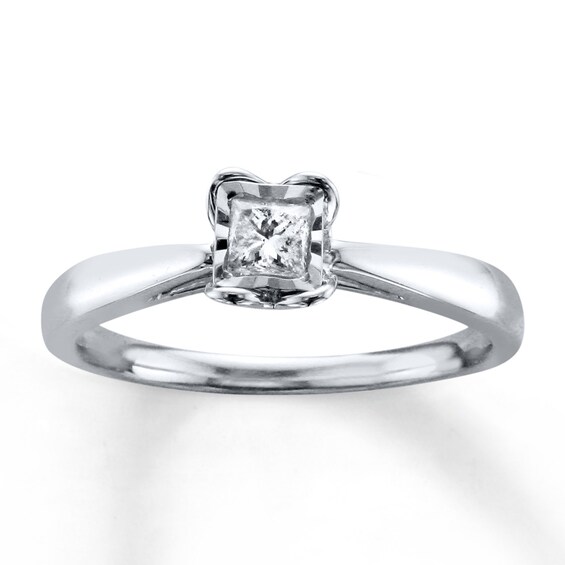Now + Forever Diamond Ring 1/5 Carat Princess-cut 10K White Gold (I/I3)