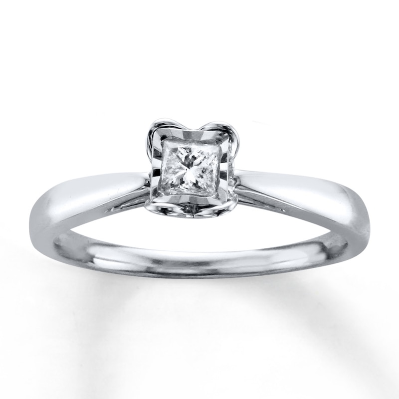 Main Image 1 of Now + Forever Diamond Ring 1/5 Carat Princess-cut 10K White Gold (I/I3)