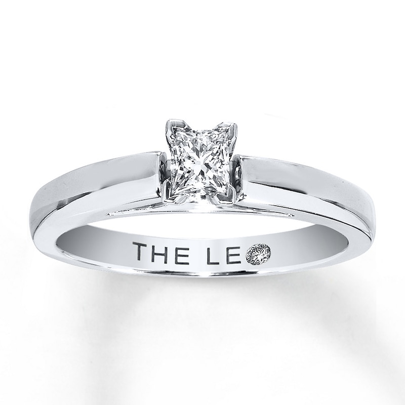 Main Image 1 of THE LEO Diamond Artisan Ring 1/3 Carat Princess-cut 14K White Gold
