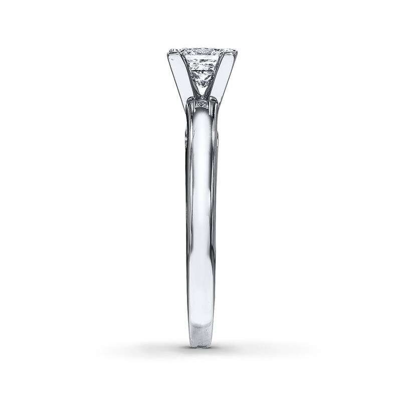Main Image 3 of THE LEO Diamond Artisan Ring 3/4 Carat Princess-cut 14K White Gold