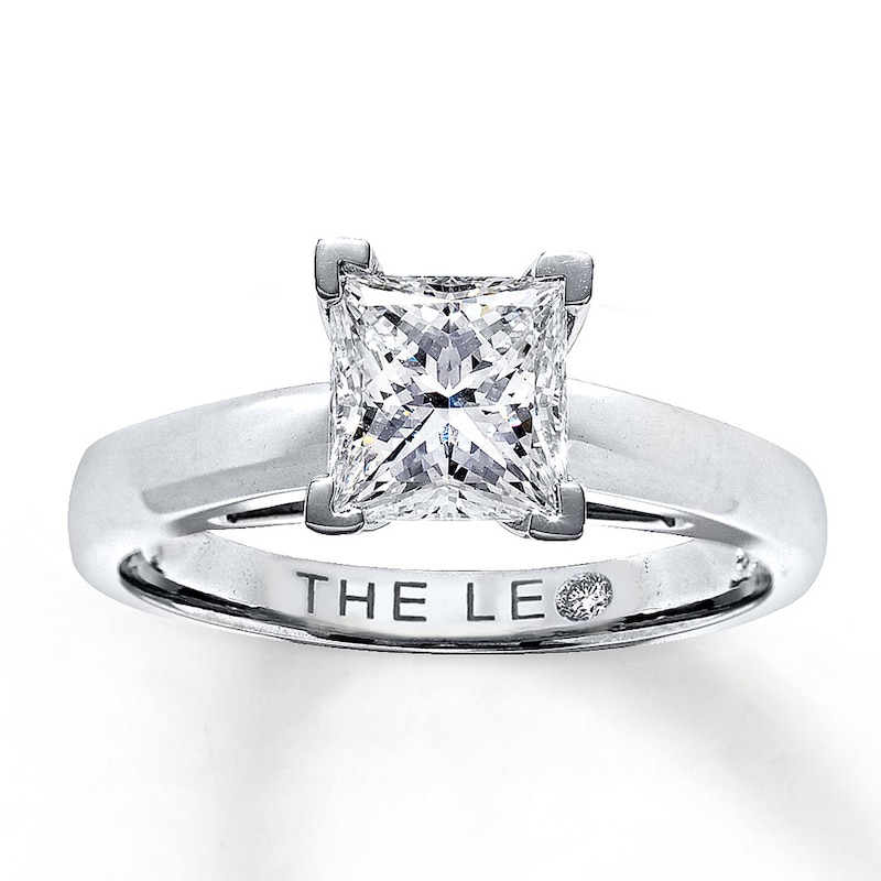 Main Image 1 of THE LEO Diamond Artisan Ring 1-1/2 ct tw Princess-cut 14K White Gold