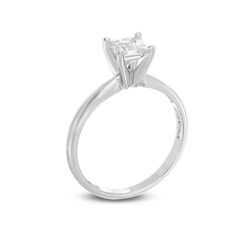 Diamond Solitaire Ring 3/4 Carat Princess-Cut 14K White Gold (I/I2)