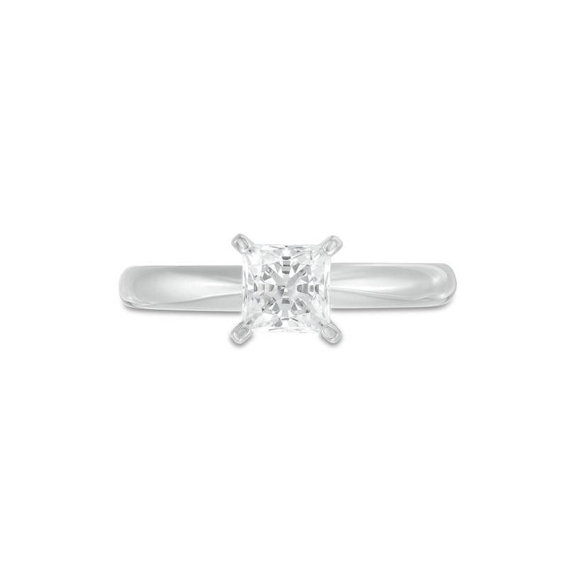 Diamond Solitaire Ring 3/4 Carat Princess-Cut 14K White Gold (I/I2)