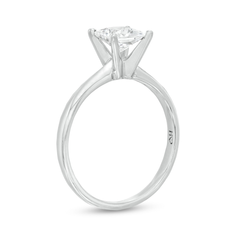 Diamond Solitaire Ring 1 Carat Princess-Cut 14K White Gold (I/I2)