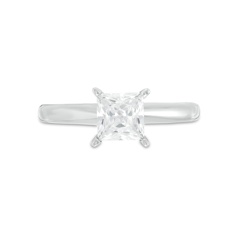 Diamond Solitaire Ring 1 Carat Princess-Cut 14K White Gold (I/I2)