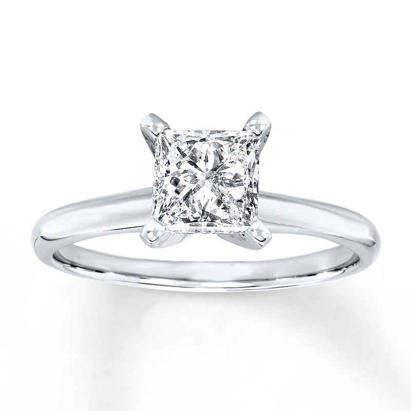 Certified Diamond Solitaire Ring 1-1/2 carats 14K White Gold