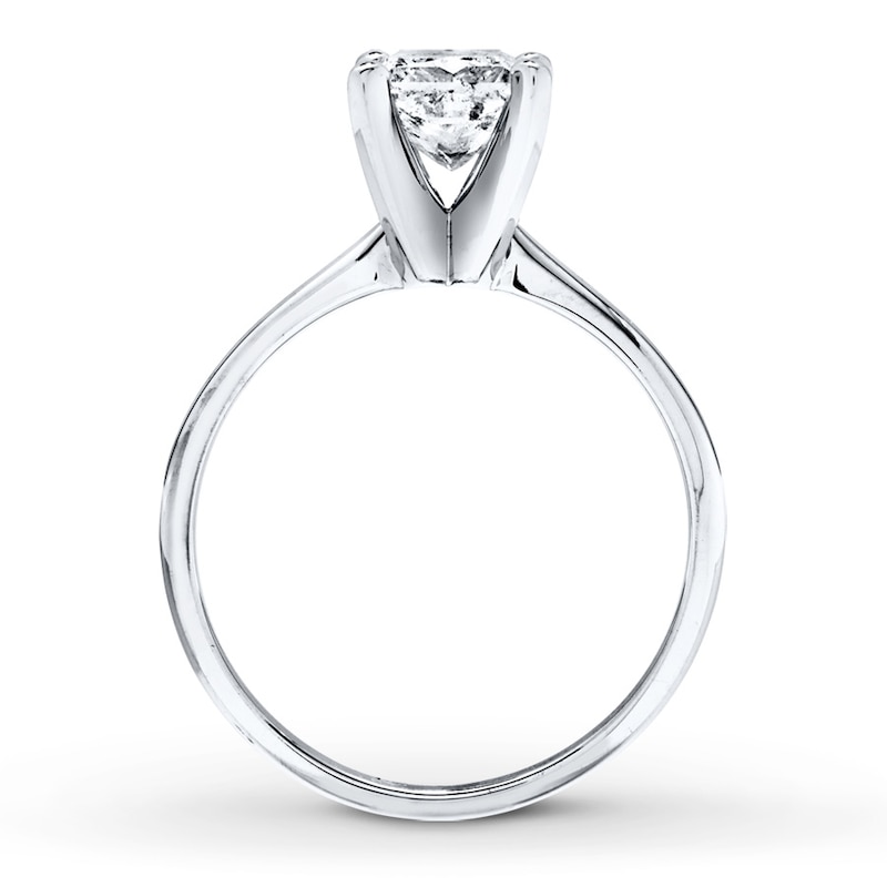 Certified Diamond Solitaire Ring 1-1/2 carats 14K White Gold
