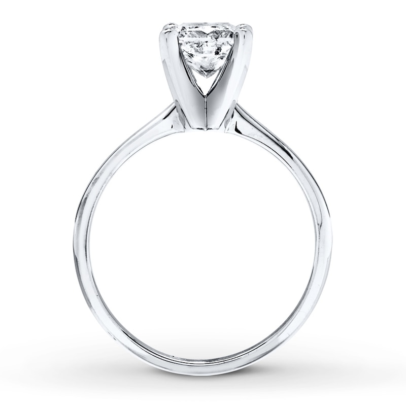 Certified Diamond Solitaire Ring 1-1/2 carats 14K White Gold (I/I1)